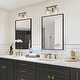 preview thumbnail 32 of 36, Modern Black Gold Bathroom Vanity Light Hammered Glass Wall Sconces Lamps with 1/2/3/4 Lights