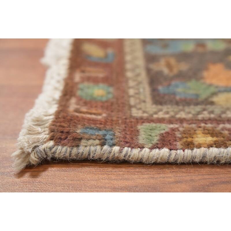 Hand Knotted Oriental 100% Wool Carpet Traditional Medallion Beige & Ivories Tabriz Area Rug - 9' 1'' X 6' 3''
