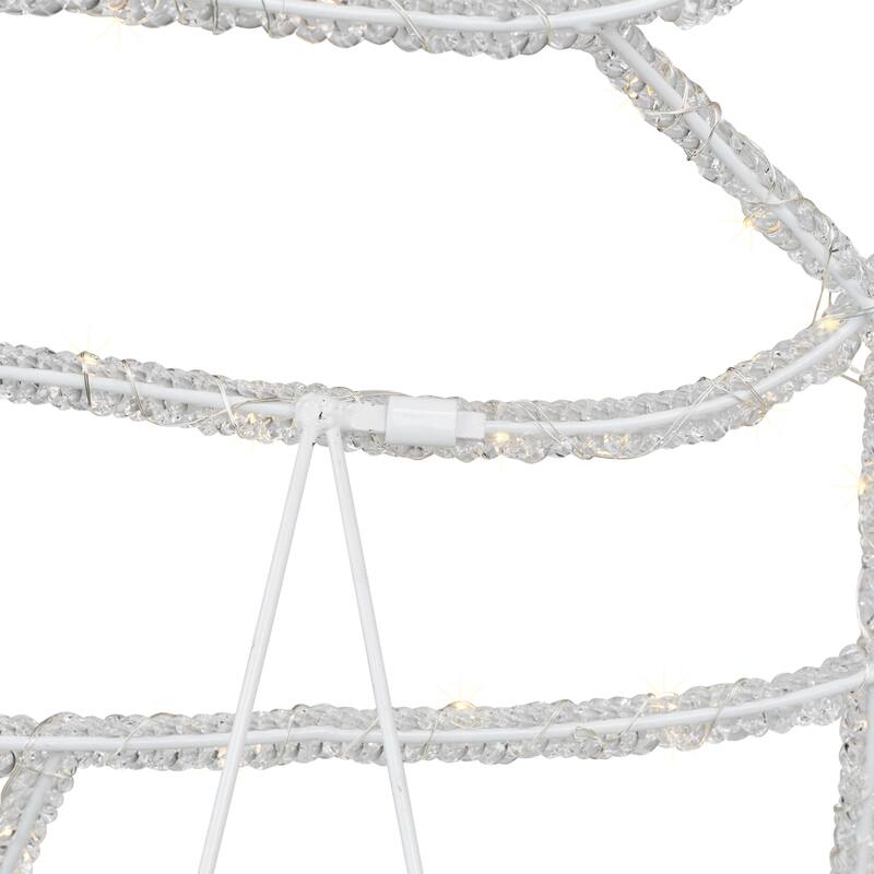 LED Lighted Icy Reindeer Christmas Yard Decoration - 34.25" Silver Wire - Warm White