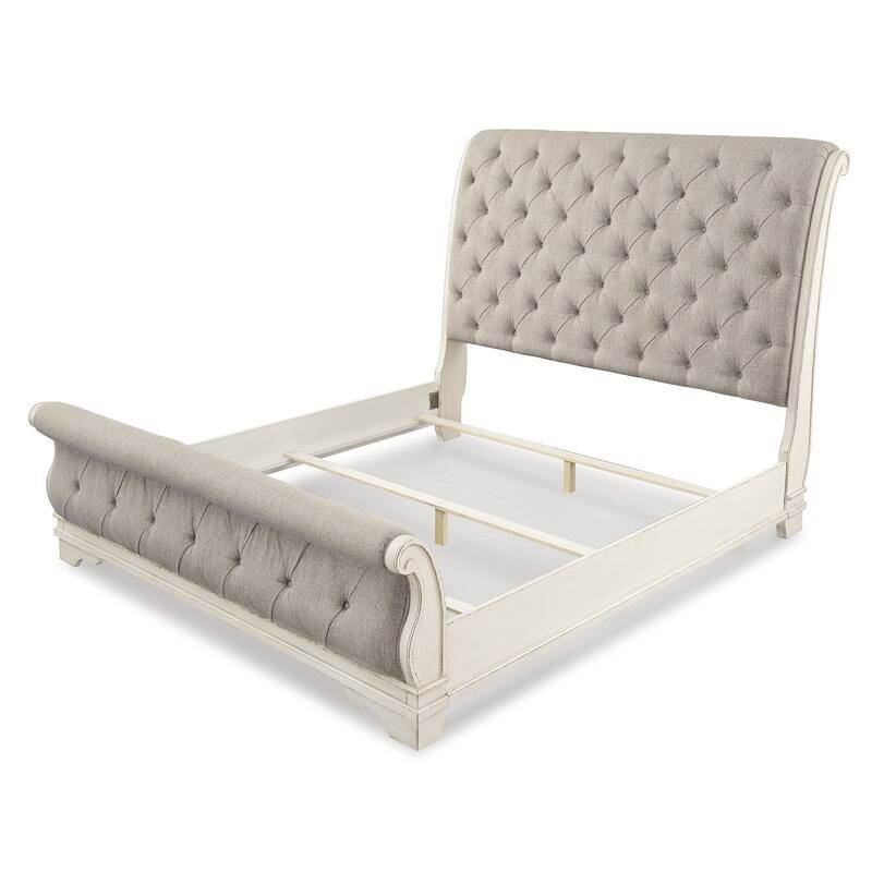 Signature Design by Ashley Realyn White/Gray Sleigh Bed
