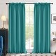 preview thumbnail 36 of 85, Deconovo Solid Rod Pocket Curtain Panel Pair, Set of 4 Panels 42x84 Inch - Teal