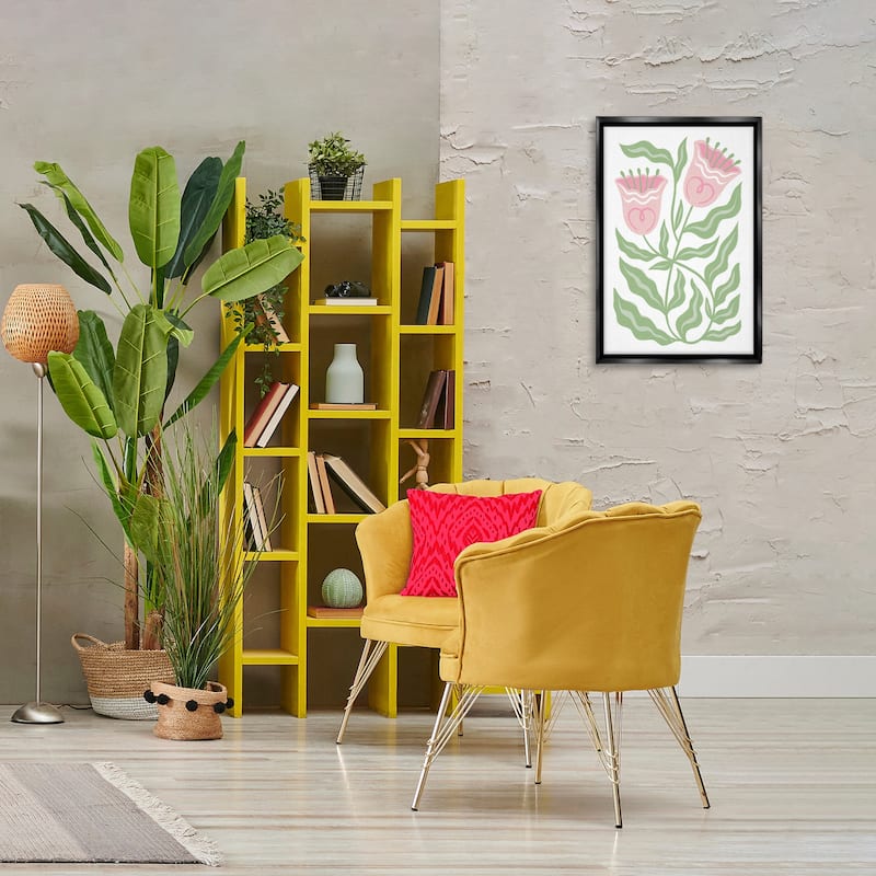 Stupell Pink Tulip Twin Blossoms Framed Floater Canvas Wall Art Design By Martina Pavlova