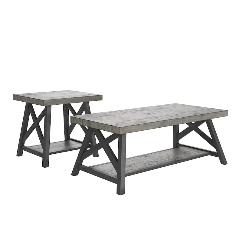 Bryson Rustic X-Base Accent Tables by iNSPIRE Q Classic
