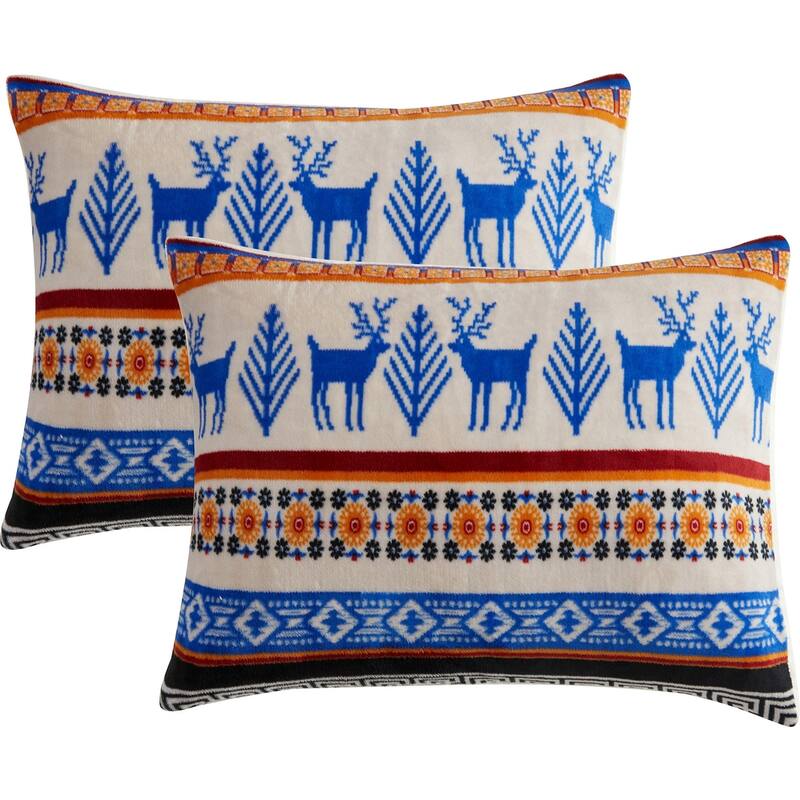 Reindeer 3 Piece Ultra Plush Sherpa Comforter Set by Nanshing