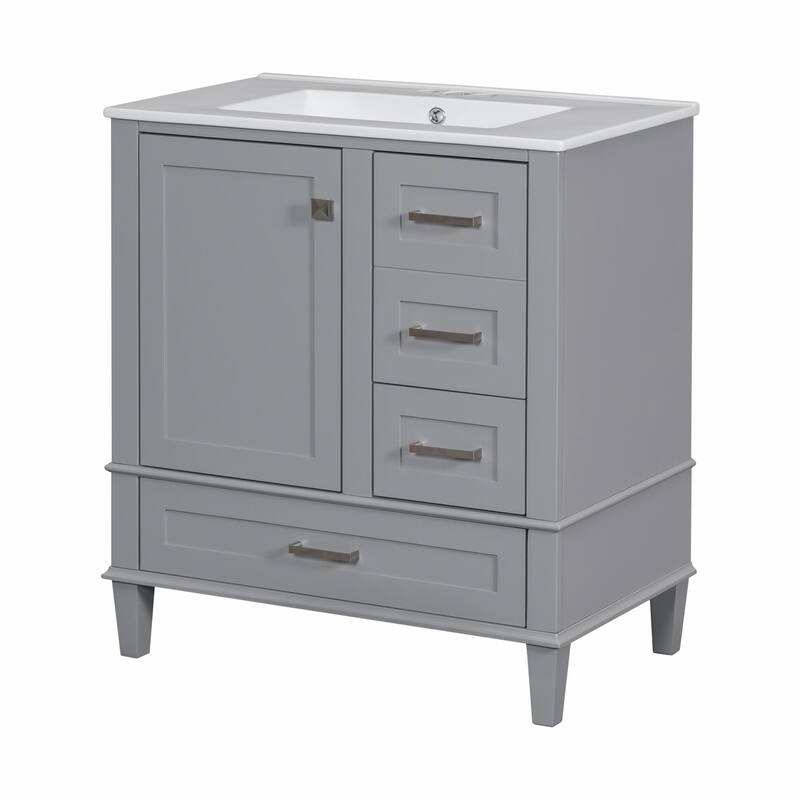 30" Modern Bathroom Vanity with Sink, Storage Cabinet