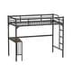 preview thumbnail 16 of 16, Twin Size Loft Bed, Made of Metal, with Book Desk Under Bed, Silver