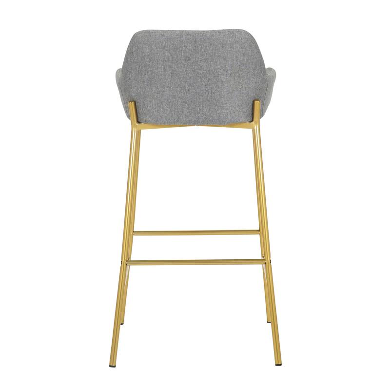 Silver Orchid Galotti Gold Fixed-Height Upholstered Bar Stool - Set of 2