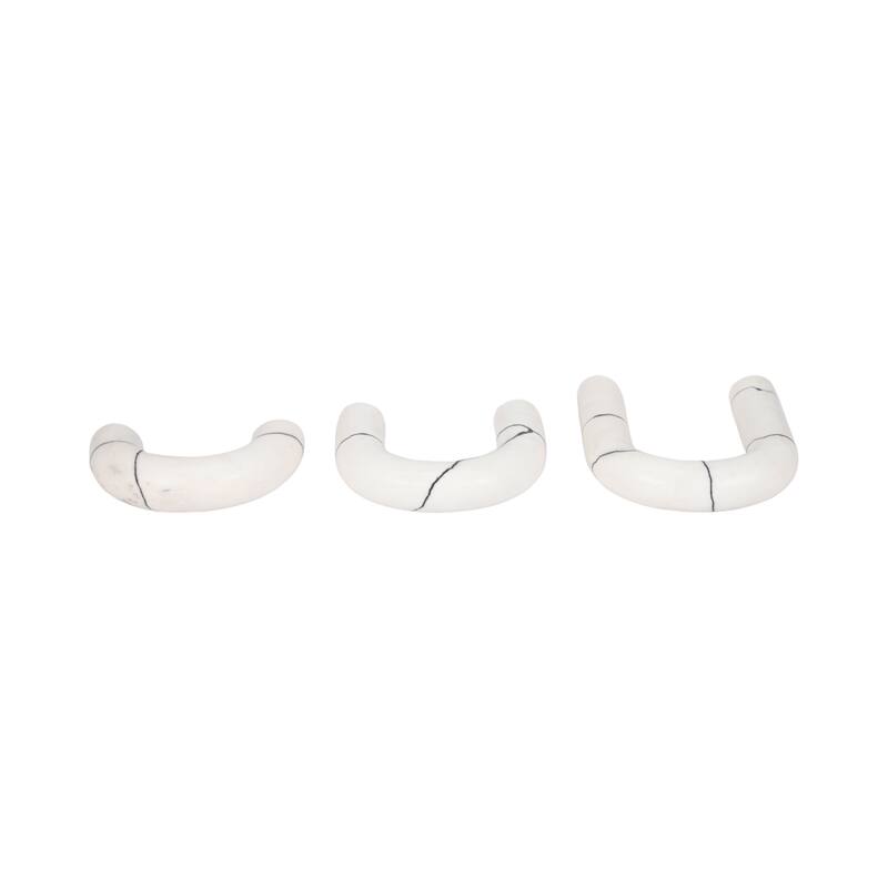 Sagebrook Home 5/7/8" Reaka White Marble Arches, 10"H, Set of 3 - 8" x 2" x 10"