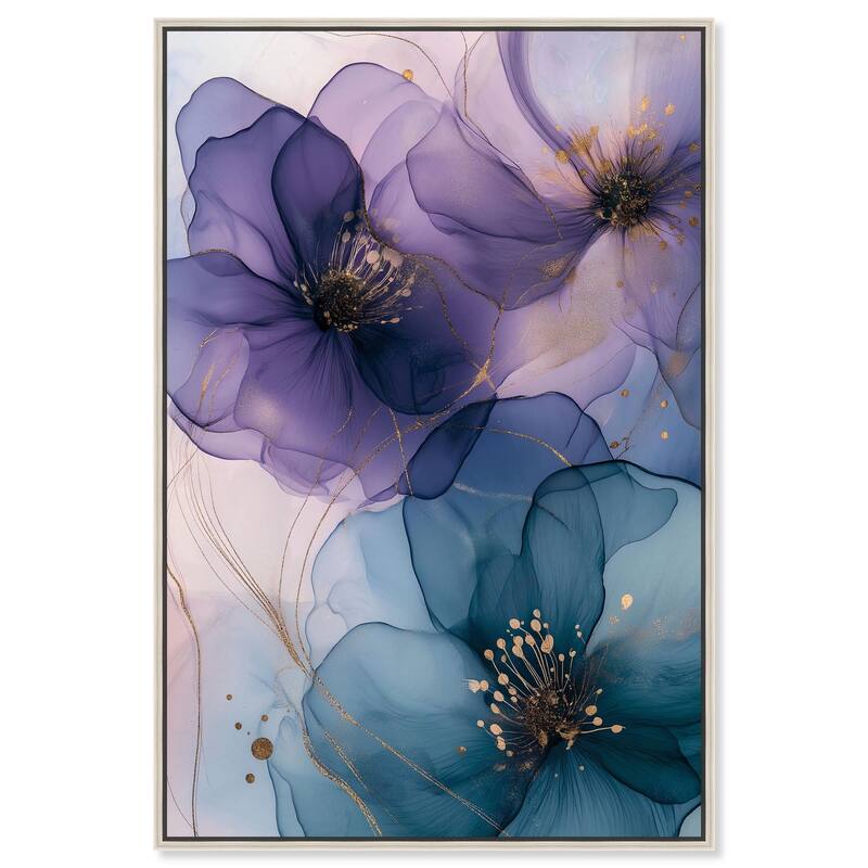 Gilded Cyanescence II Canvas by Art Remedy - Silver - 16" x 24"