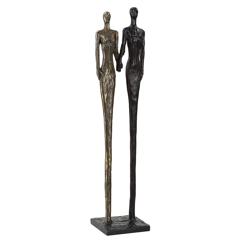Uttermost Two's Company Cast Iron Sculpture - 4.63"W x 20.13"H x 4.13"D