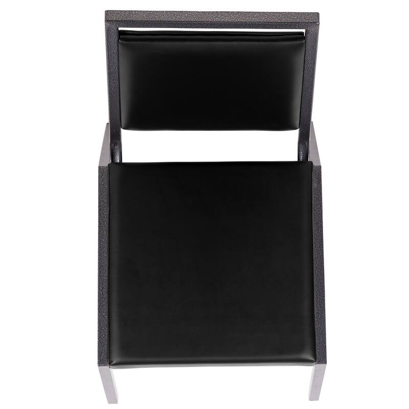 2 Pack Square Back Stacking Banquet Chair with Silvervein Frame