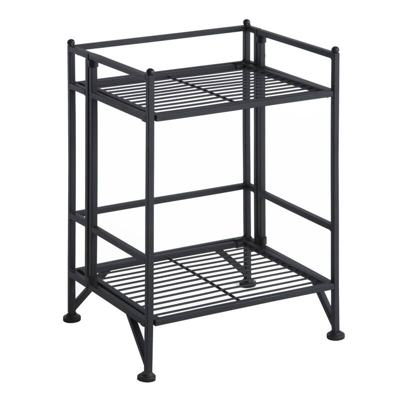 Convenience Concepts Xtra Storage 2 Tier Folding Metal Shelf - Black