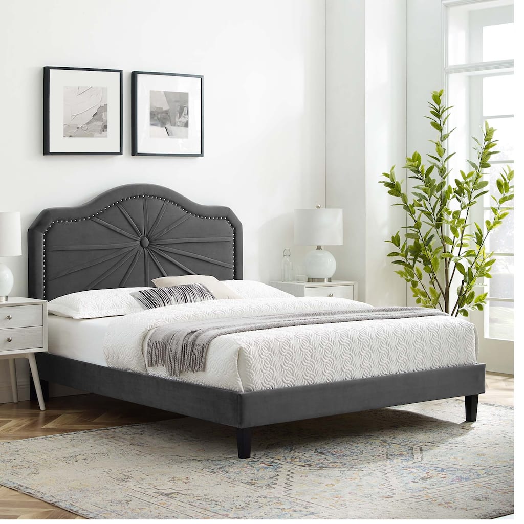 Portia Performance Velvet Full Platform Bed