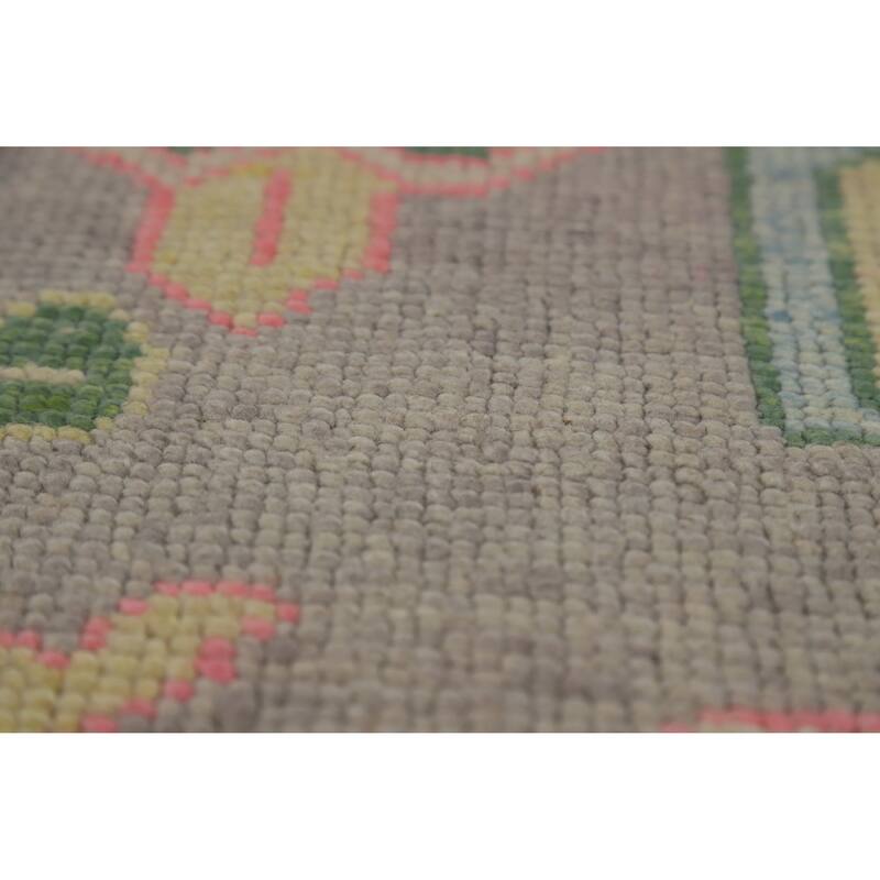 Hand Knotted Oriental 100% Wool Carpet Transitional All-Over Purples Oushak Area Rug - 10' 8'' X 8' 1''