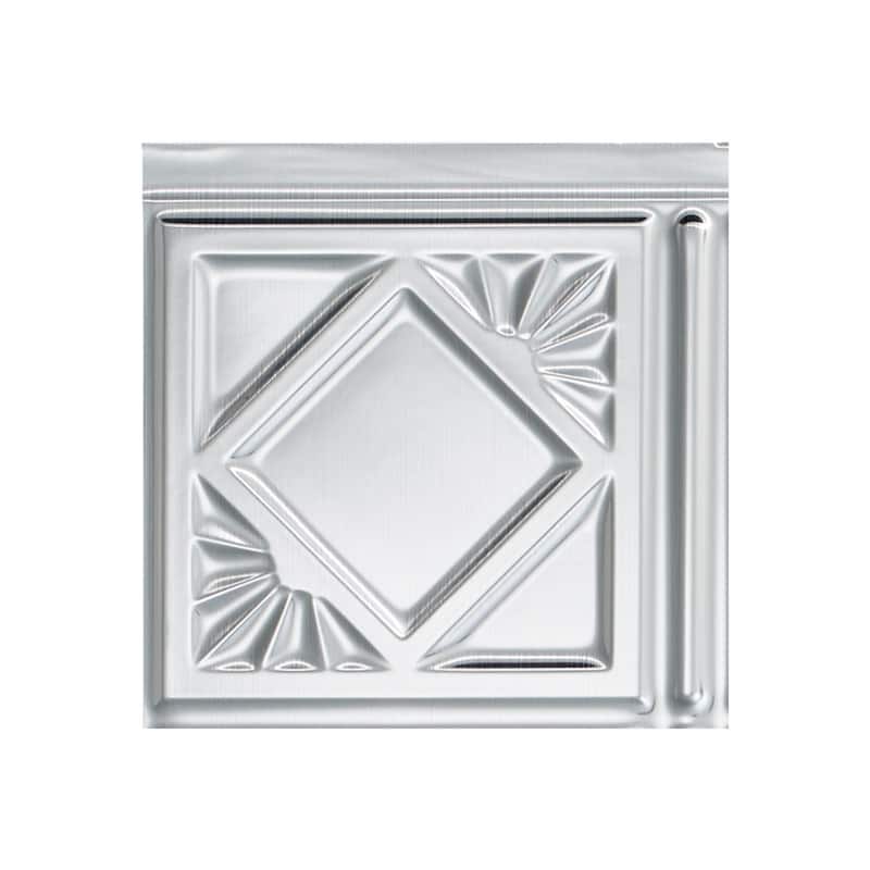 FASÄDE Traditional Style 4 Decorative Vinyl Backsplash Panel - 6X6 Inch Sample - Brushed Aluminum