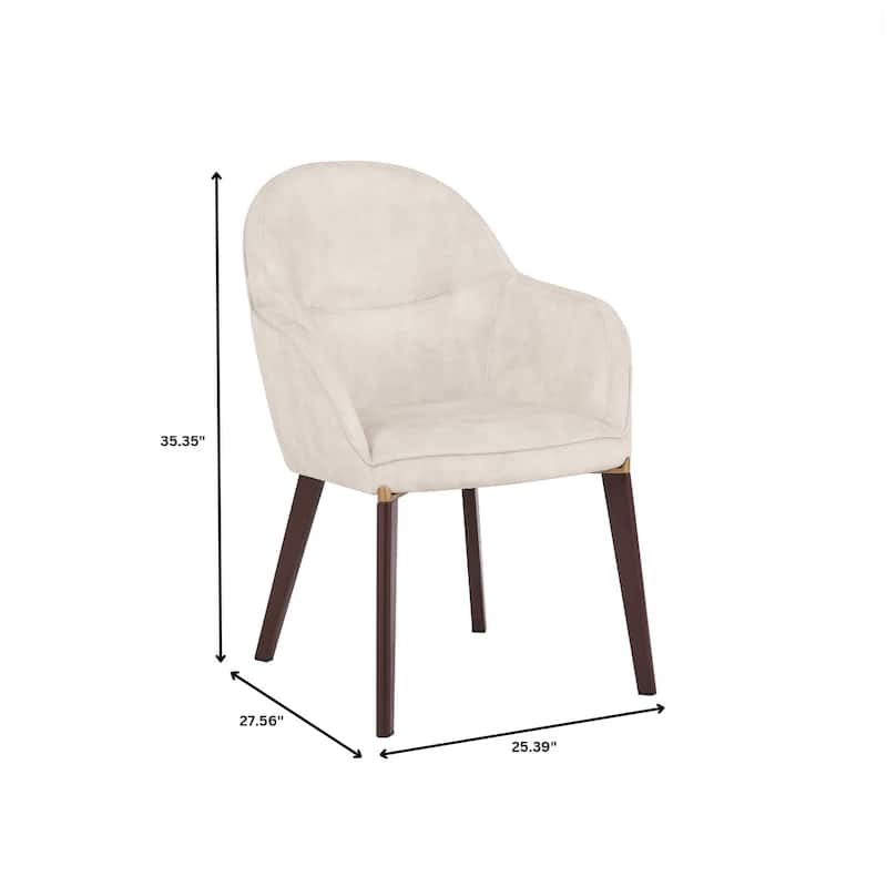 Elias Dining Chair Upholstered in Leather Velvet and Powder Coated Legs Set of 2
