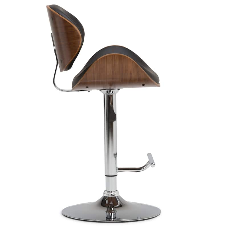 WYNDENHALL Avondale Mid Century Modern Bentwood Adjustable Swivel Bar Stool - 20.9 W x 20.5 D x 45.3 H