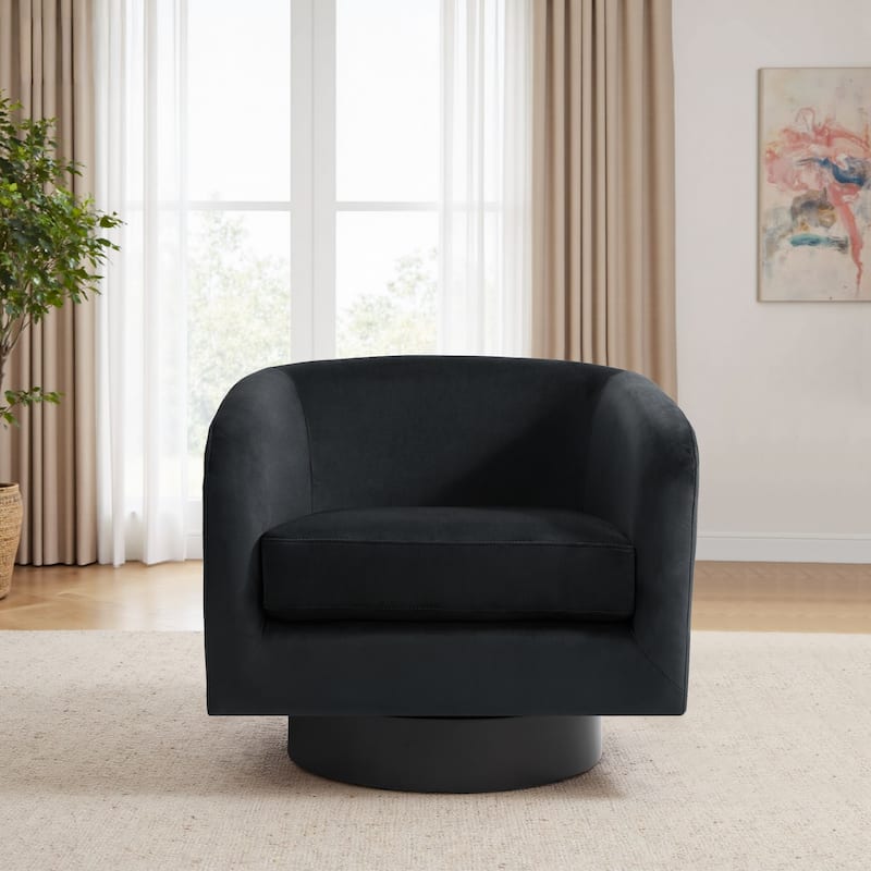 Modern Upholstered 360 degree Swivel Accent Arm Chair