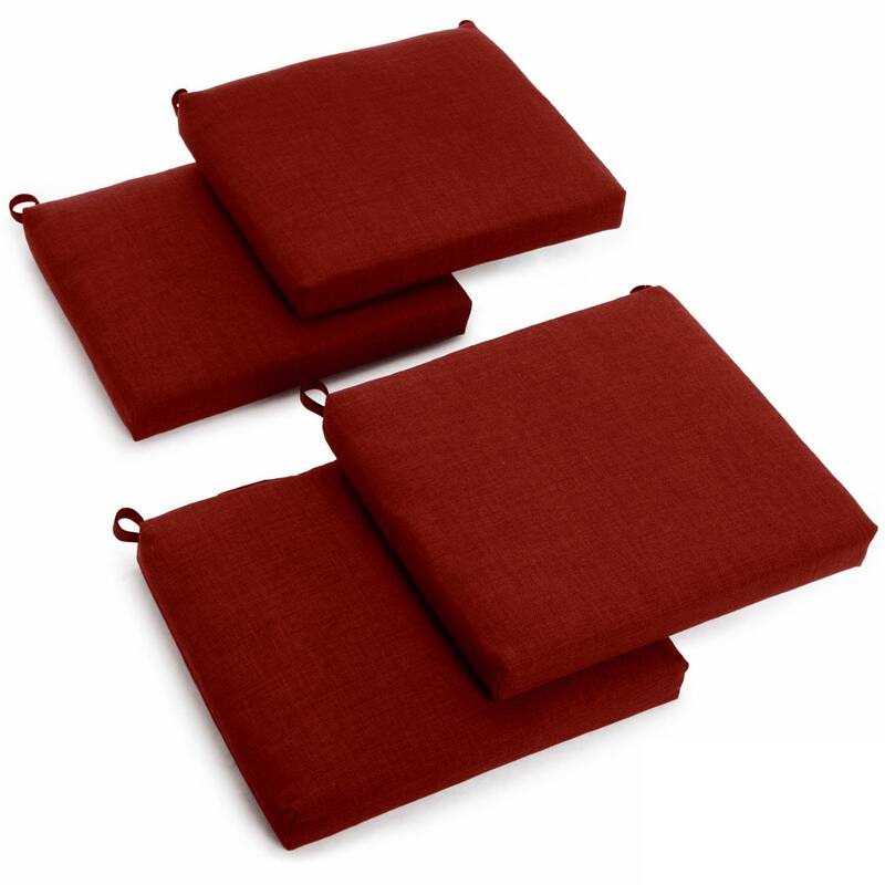 Blazing Needles 20-inch Solid Indoor/Outdoor Chair Cushion (Set of 4) - Papprika