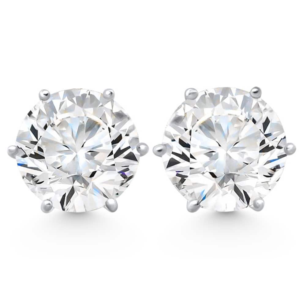 2Ct tw Sylvie Round Diamond Studs Gold Lab Grown