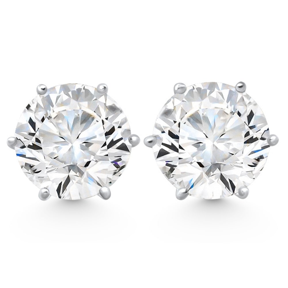 Bliss Diamond 2Ct tw Sylvie Round Thin & Delicate Diamond Studs Gold Lab Grown