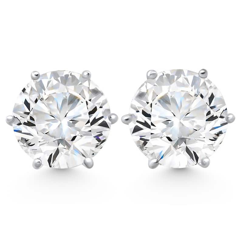 Bliss Diamond 2Ct tw Sylvie Round Thin & Delicate Diamond Studs Gold Lab Grown - White