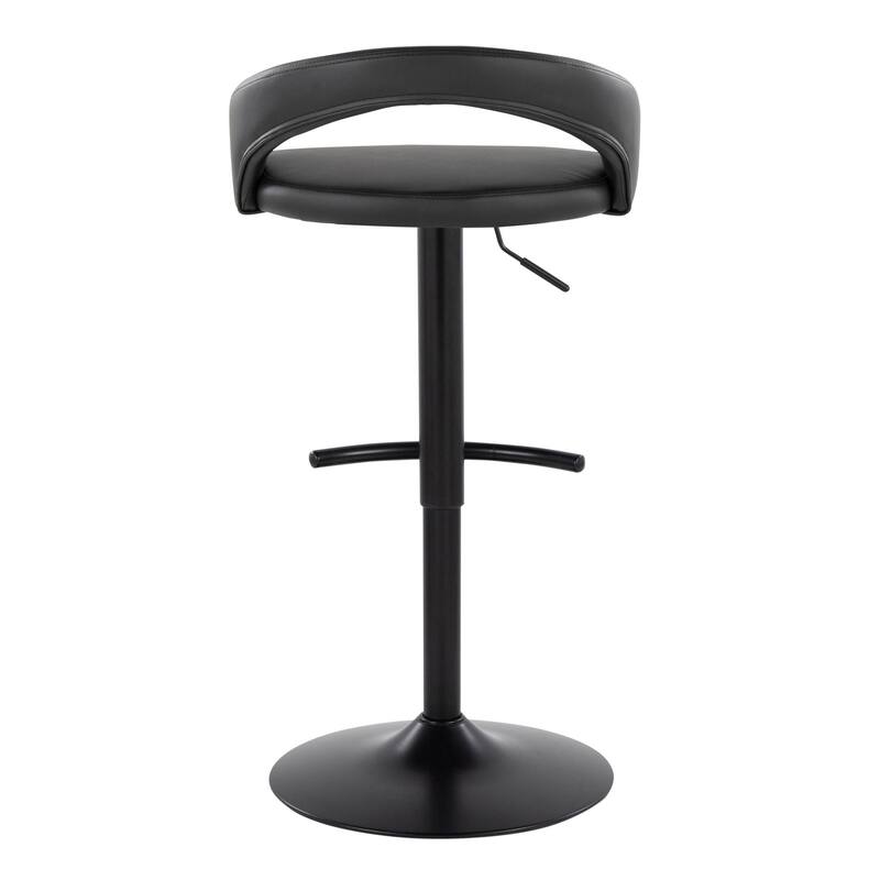 Grotto Upholstered Adjustable Barstool with Black Base