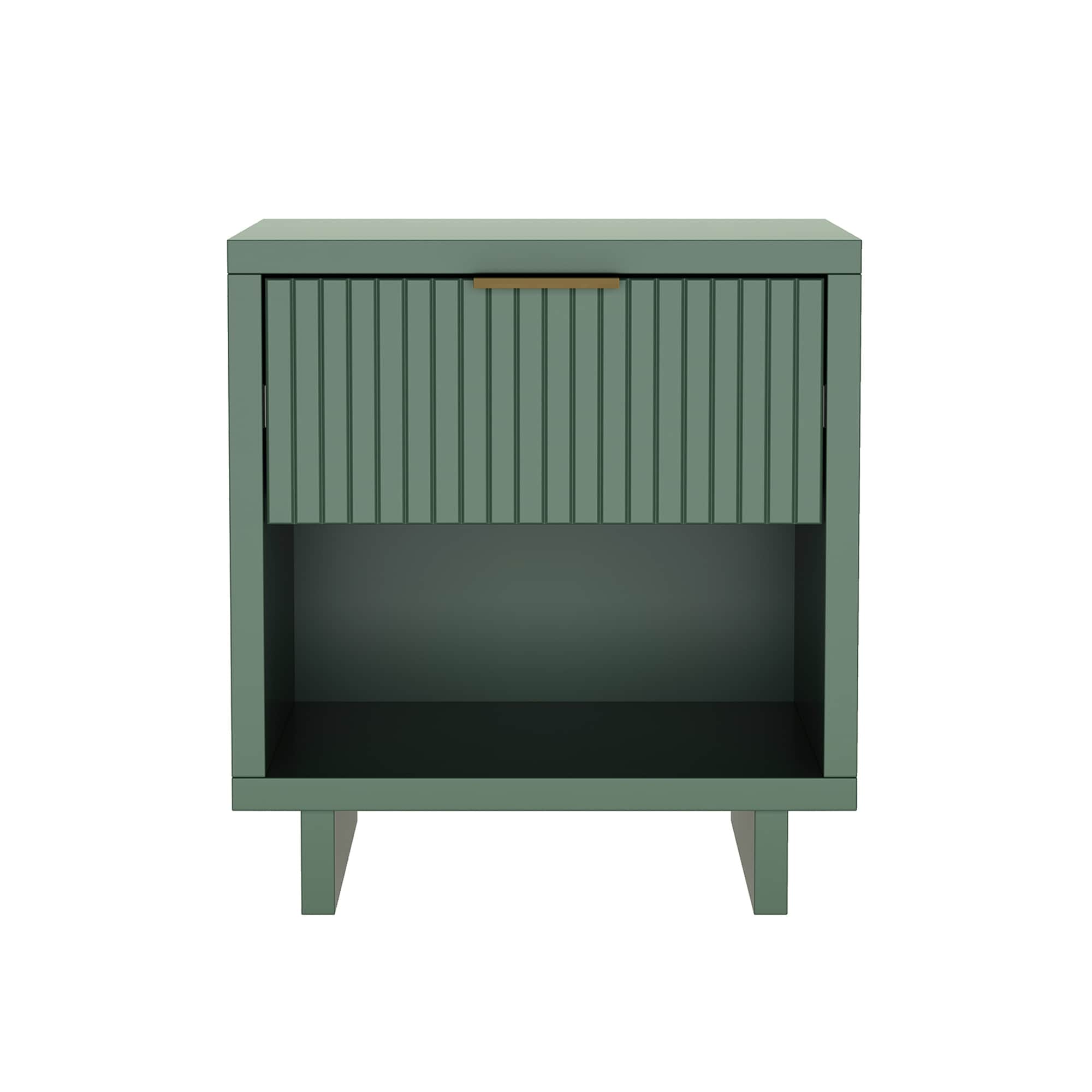 Elara 18 Inch Solid Wood Mid Century 1 Drawer Nightstand