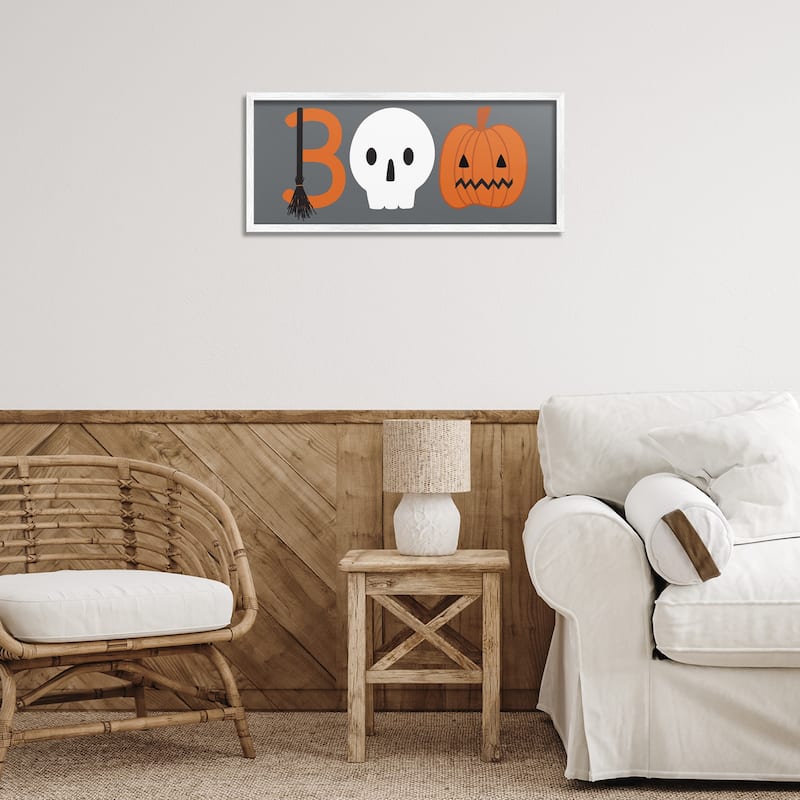 Stupell Boo Halloween Fun Typography Framed Giclee Art Design By Sazerelli Designs
