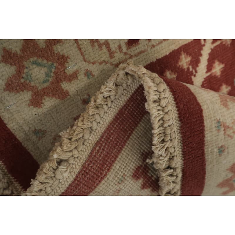 Hand Knotted Oriental 100% Wool Carpet Traditional All-Over Oranges & Rust Ziegler Area Rug - 3' 11'' X 2' 0''