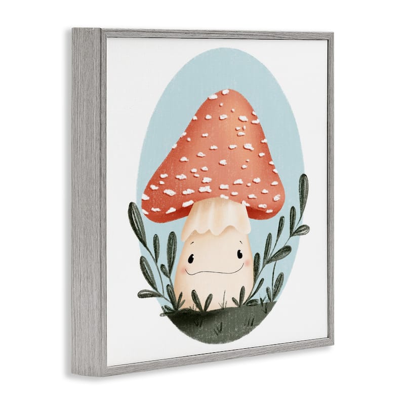 Stupell Smiling Mushroom In Nature Framed Giclee Art Design By Sarah Hickman