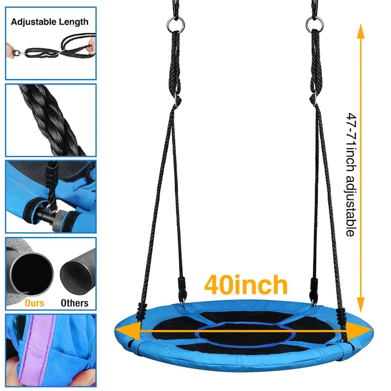 Heavy Duty Metal Swing Sets for Backyard with Swing Stand , Kids Saucer Swing