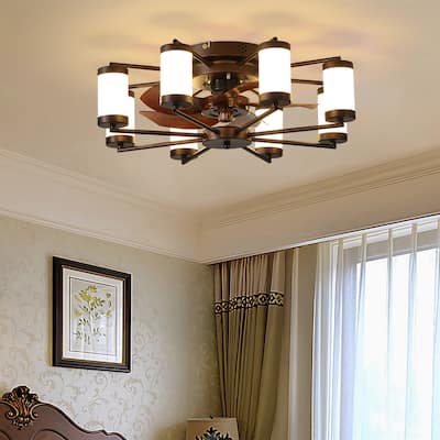 Ceiling Fan with Dimmable Light and 6 Speeds Reversible