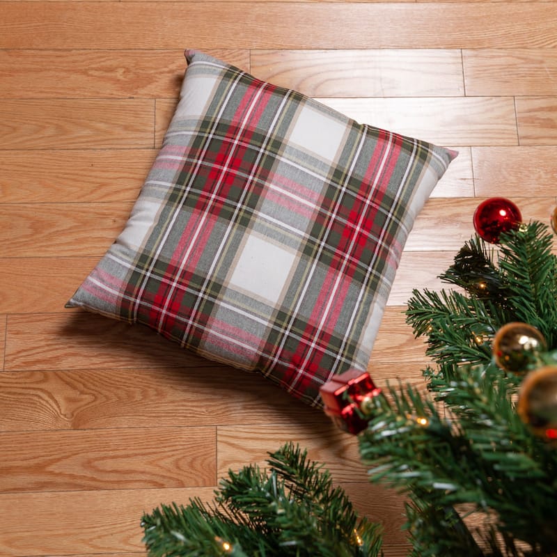 Fabstyles Celebration Plaid 2 Piece Cotton Cushion Set