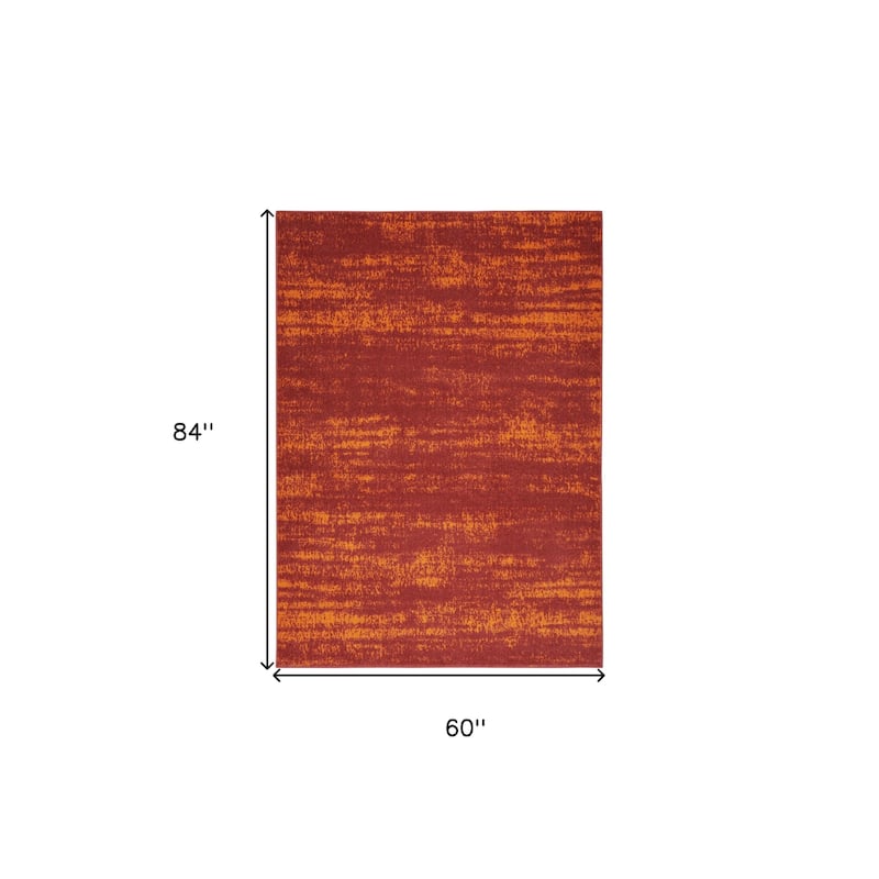 HomeRoots Abstract Contemporary Rectangle Outdoor Rug - 5' X 7'