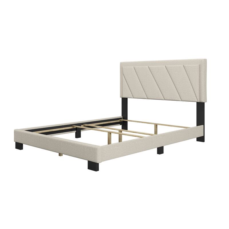 Boyd Sleep Diagonal Linen Upholstered Bed Frame