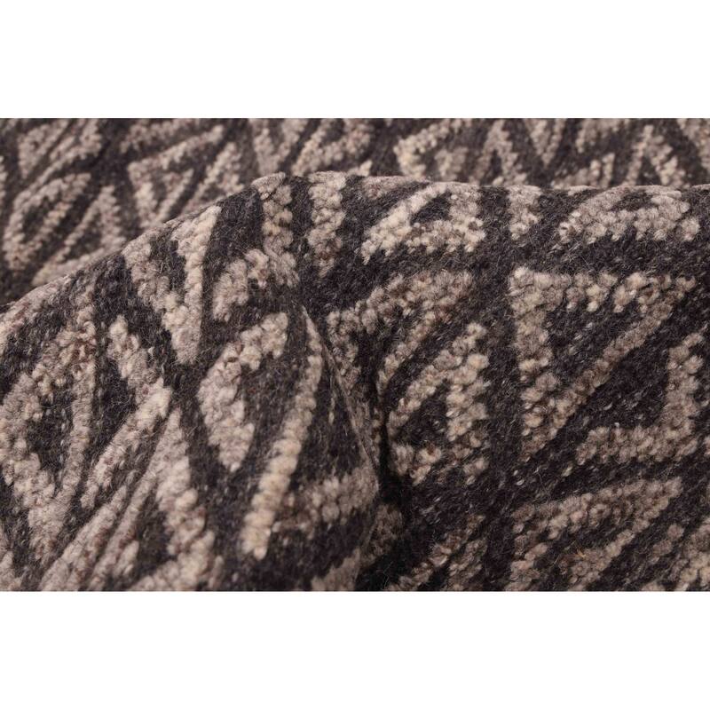 ECARPETGALLERY Hand-knotted Looma Charcoal Wool Rug - 8'0 x 10'2