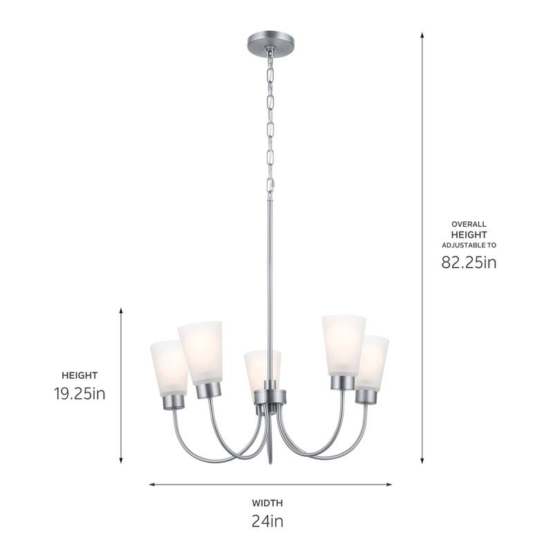Kichler Lighting Erma 24 in. 5-Light Traditional Dining Room Chandelier