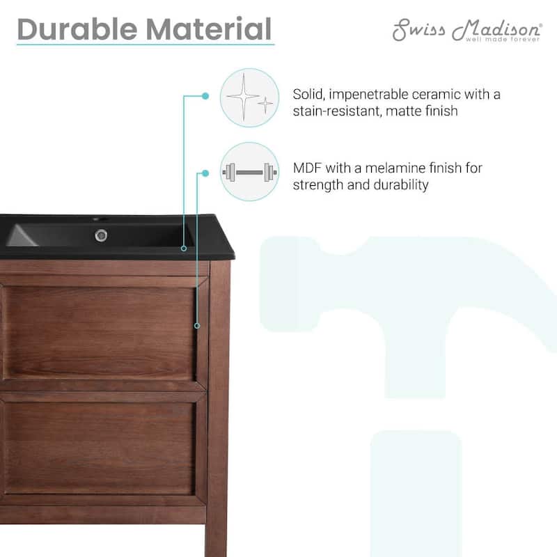 Swiss Madison SM-BV371 Nadar 24" Free Standing Single Basin Vanity Set