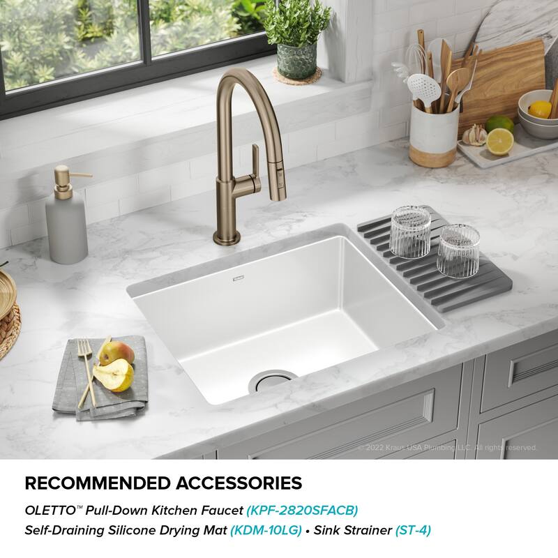 KRAUS Pintura Porcelain Enameled Steel Undermount Kitchen Sink
