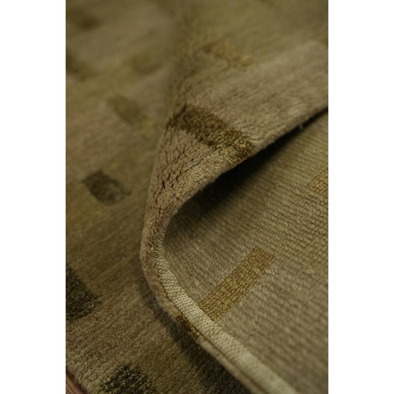 Hand Knotted Oriental 100% Wool Carpet Modern Abstract Beige & Ivories Nepalese Area Rug - 5' 0'' X 3' 0''