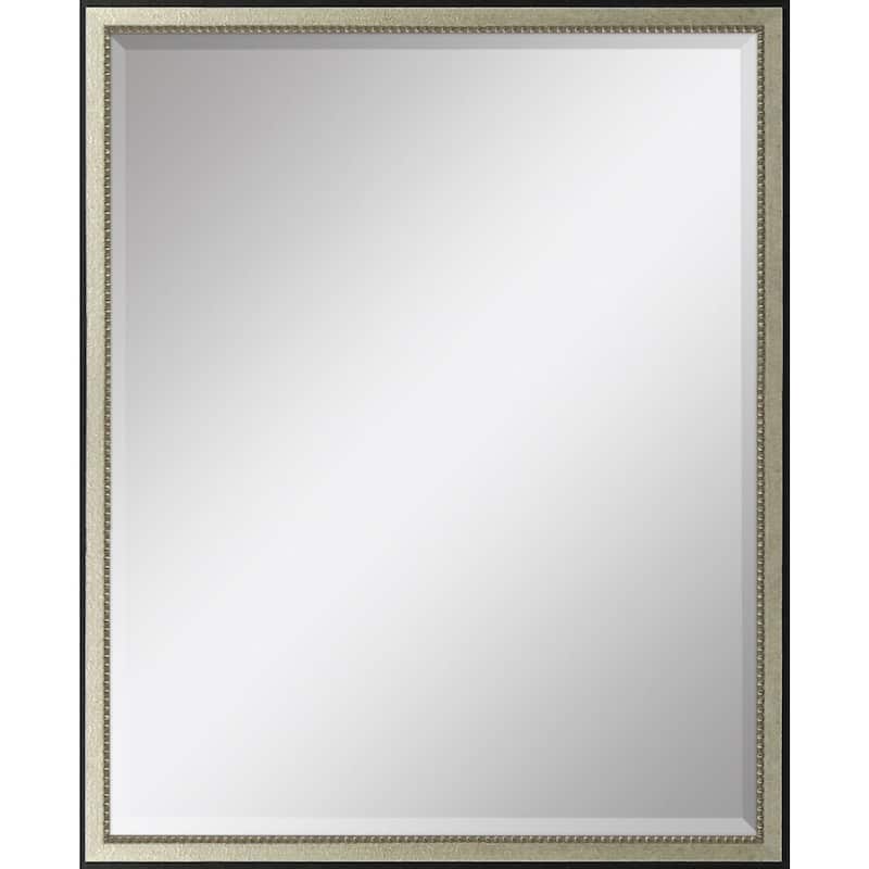 HomeRoots 30" Silver Solid Wood Framed Accent Mirror - 24.00 in. x 30.00 in. x 1.00 in.