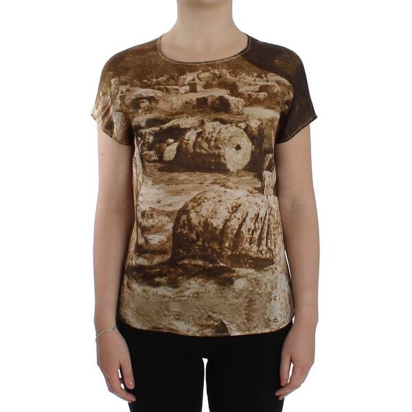 Shop Dolce Gabbana Brown Taormina Silk Women S Blouse Free