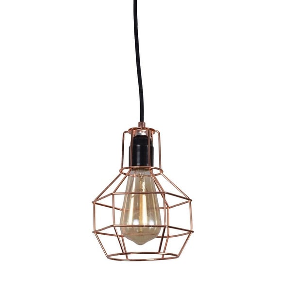 Wire cage kitchen lights fixture rust dining room lighting. Opens flyout.