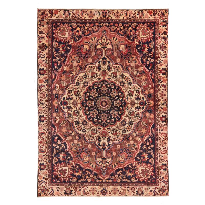 ECARPETGALLERY Hand-knotted Kayseri Vintage Dark Red Wool Rug - 7'2 x 10'4
