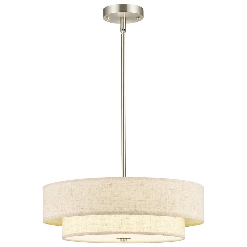 CO-Z 18 in 4-Light Dimmable Semi Flush Mount Fabric Ceiling Light Pendant - 18"