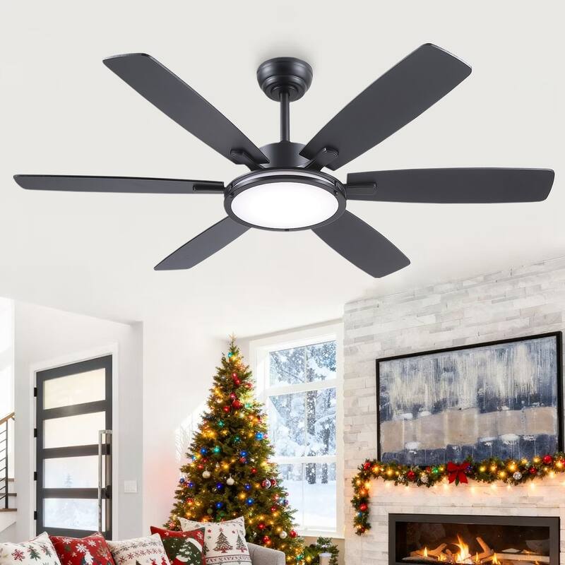 52" Ceiling Fan with Light and Remote,3 Color LED Light,Retracable Blades - 52 Inches