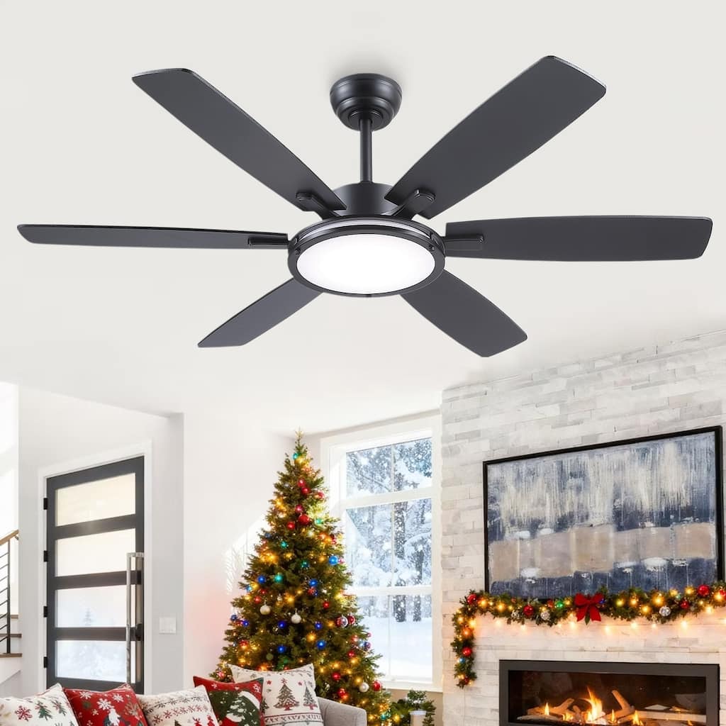 52" Ceiling Fan with Light and Remote,3 Color LED Light,Retracable Blades - 52 Inches