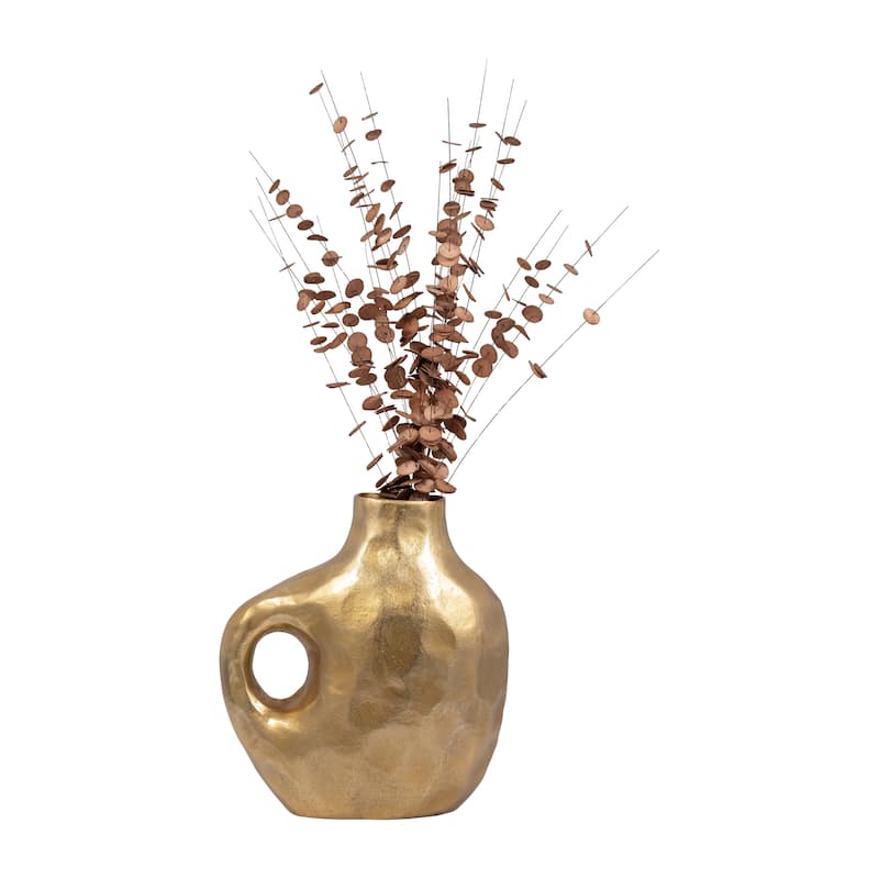 Sagebrook Home Metal Round Hammerd Cutout Vase