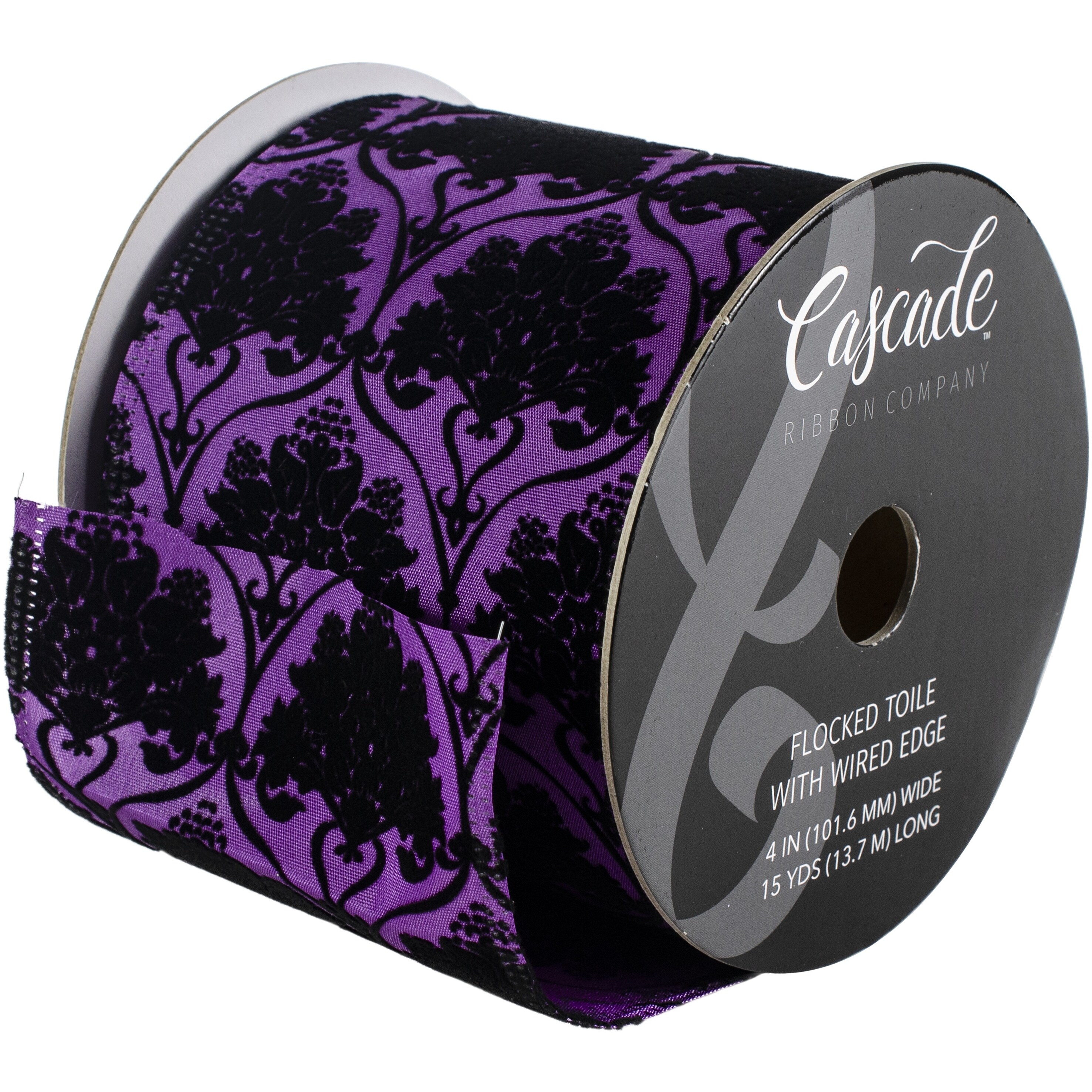 4 inch black satin ribbon